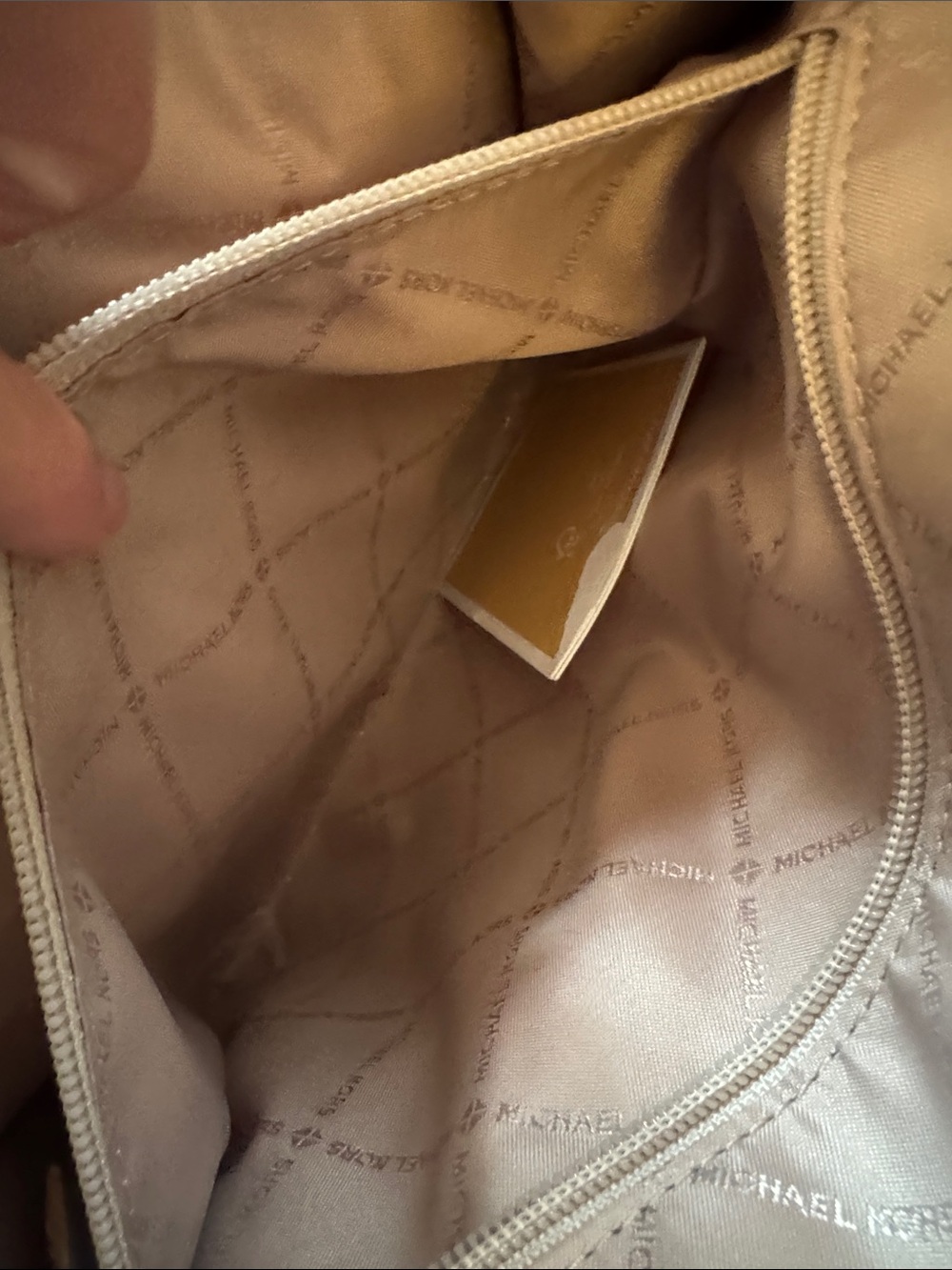 MICHAEL KORS Tan Shearling Tote with Logo Strap - Picture 8 of 8